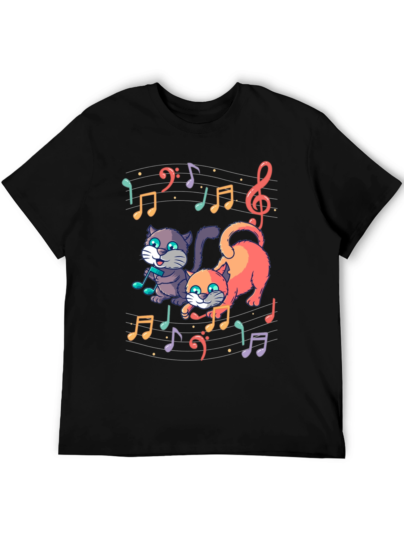 Musical Cats Graphic Tee - Unique Design