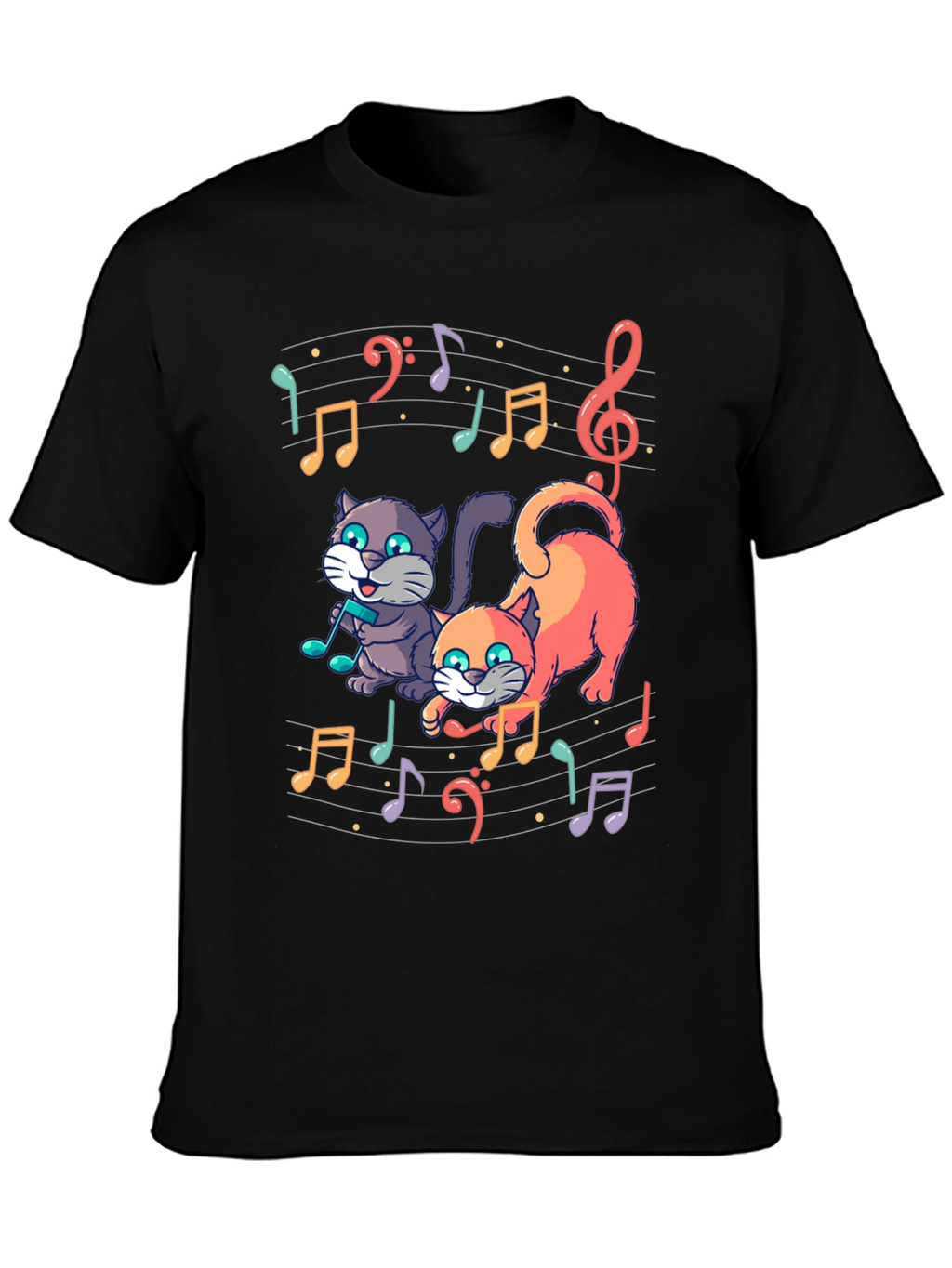 Musical Cats Graphic Tee - Unique Design
