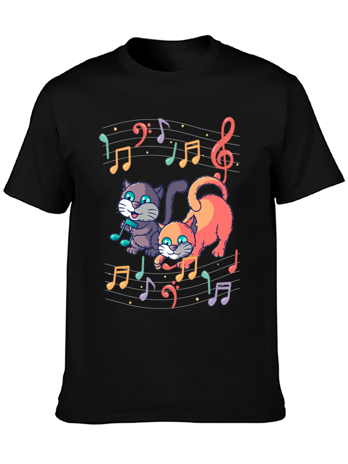 Musical Cats Graphic Tee - Unique Design