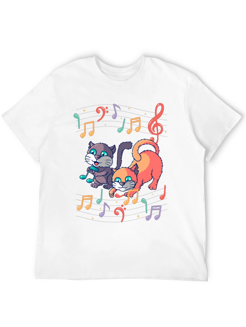 Musical Cats Graphic Tee - Unique Design