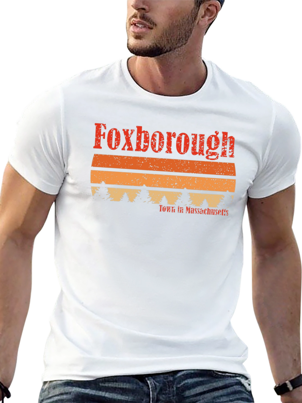 Foxborough Massachusetts Retro Style T-Shirt