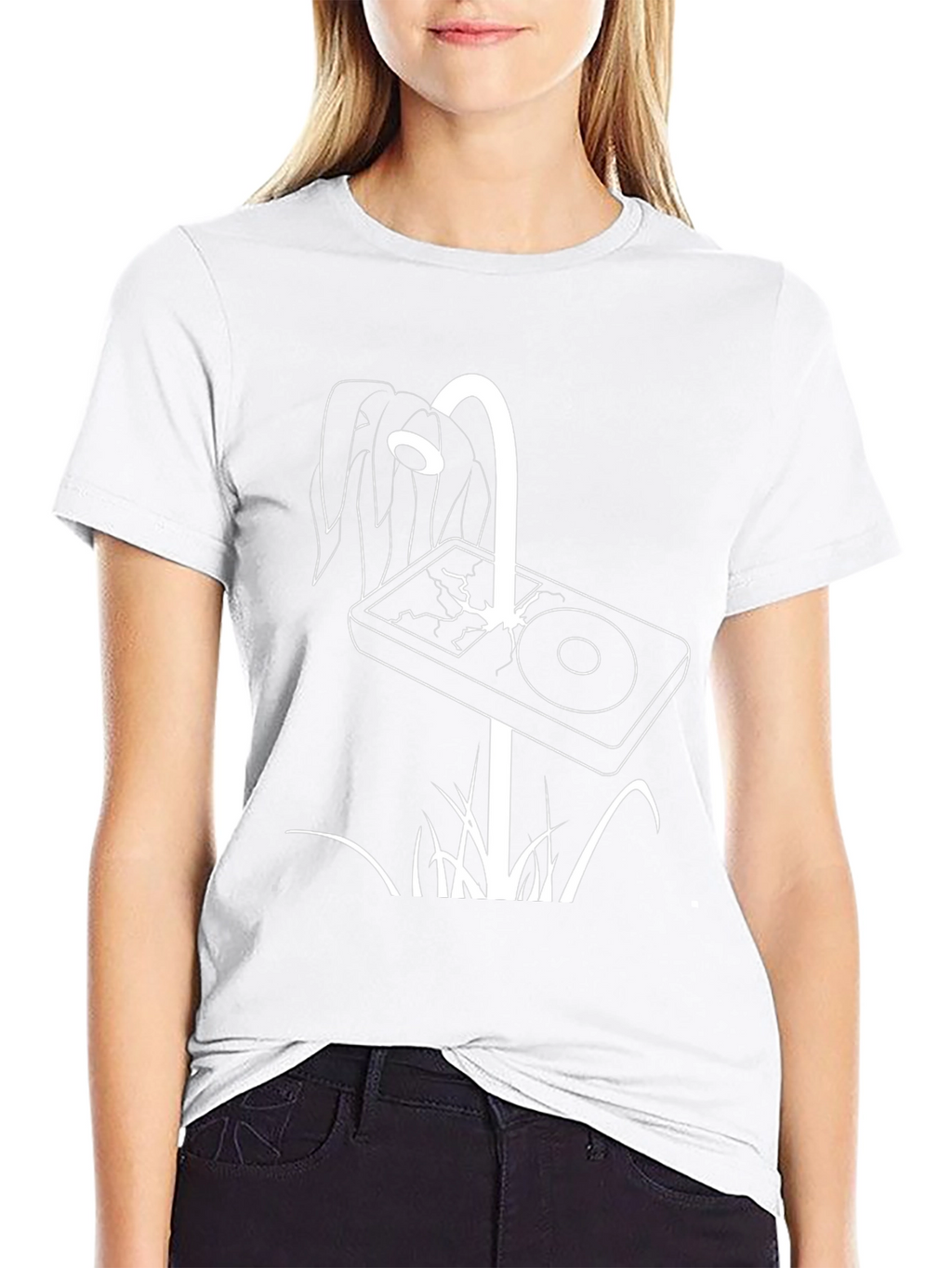 Modern Graphic Tee - Cracked Screen Design