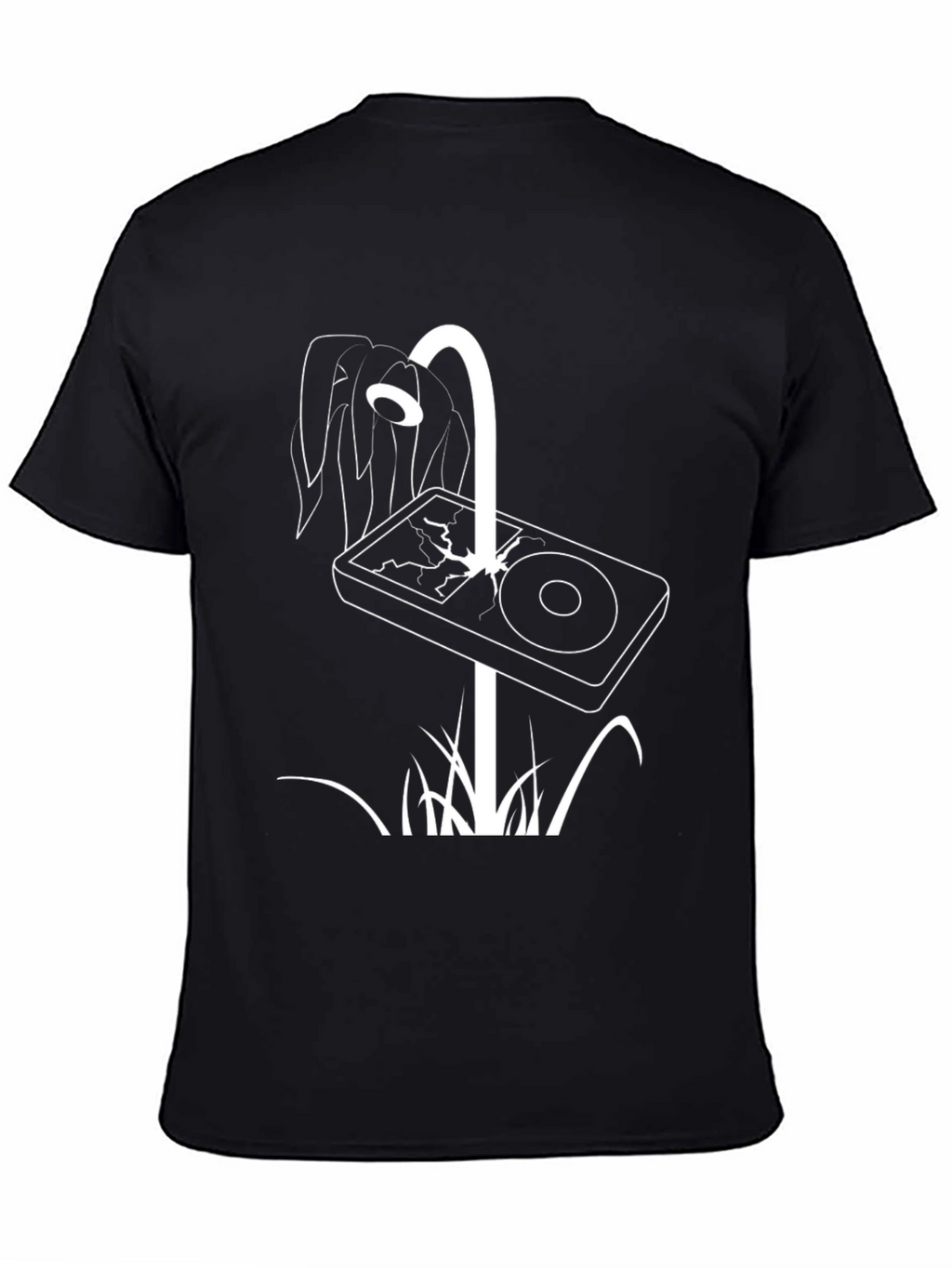 Modern Graphic Tee - Cracked Screen Design