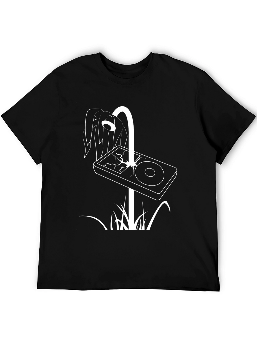 Modern Graphic Tee - Cracked Screen Design