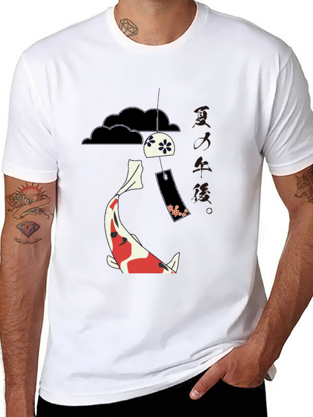 Koi Fish T-Shirt - Japanese Art Style