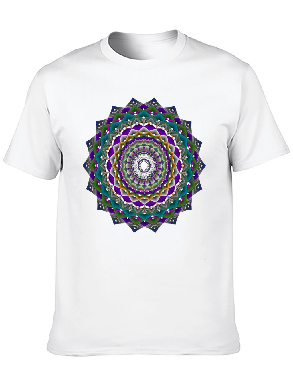 Geometric Mandala Graphic Tee - Mens Black T-Shirt