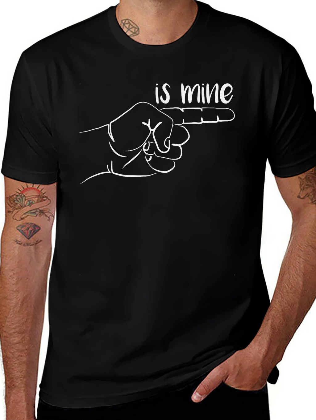 Humorous Is Mine Pointing Finger Graphic Tee