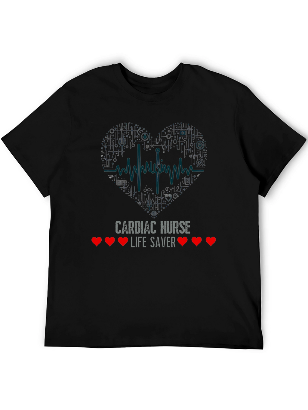 Cardiac Nurse Life Saver Black T-Shirt