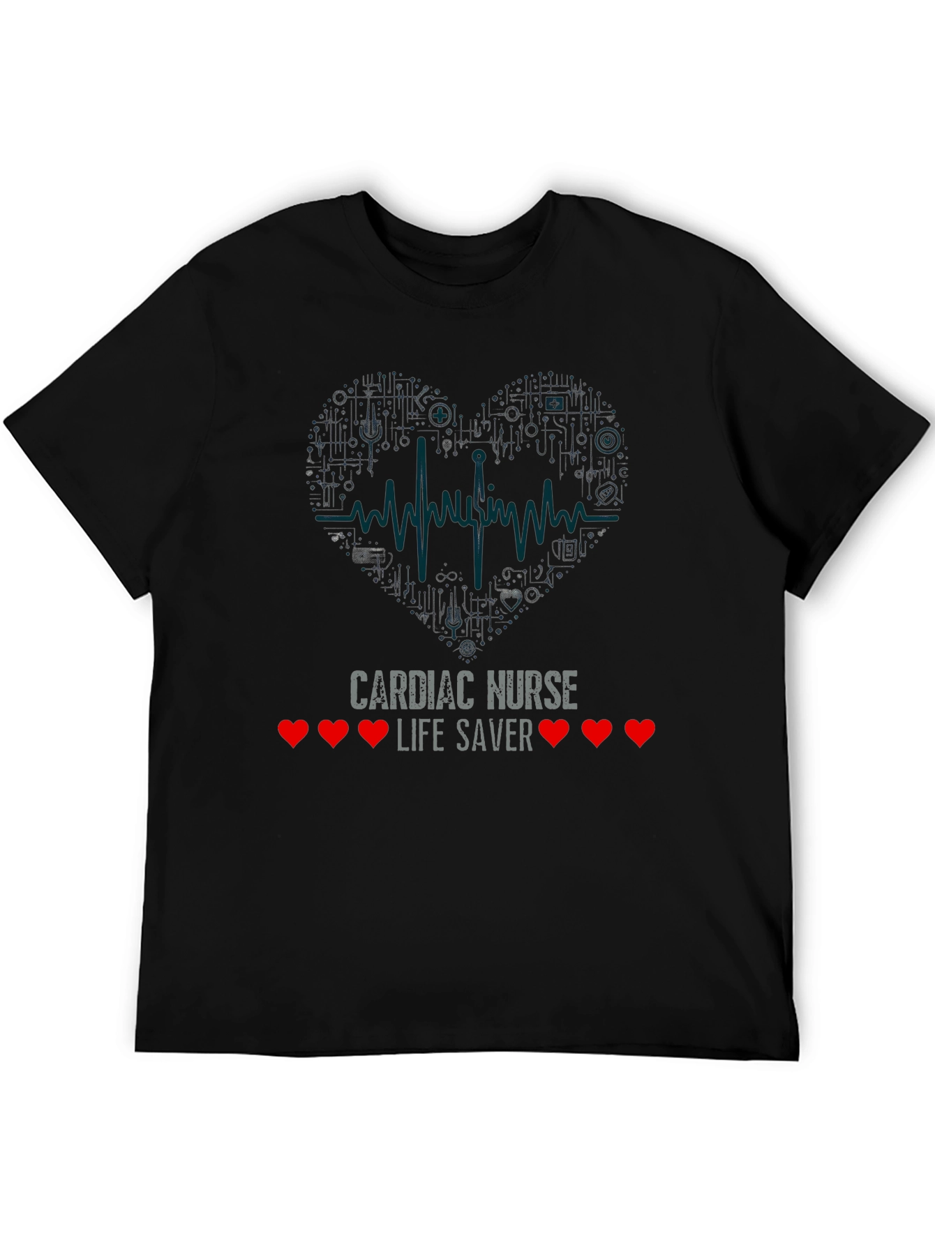 Cardiac Nurse Life Saver Black T-Shirt