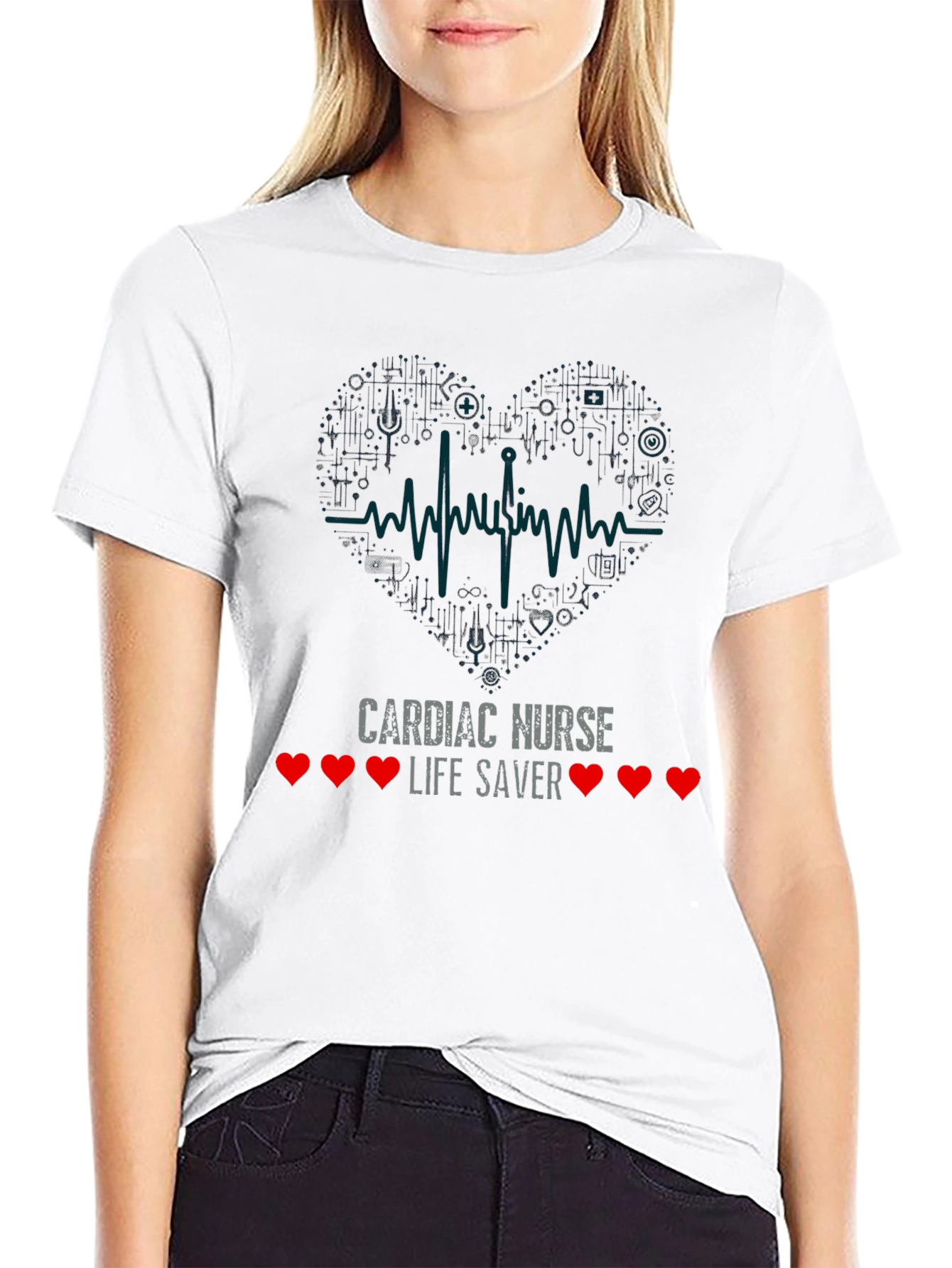 Cardiac Nurse Life Saver Black T-Shirt