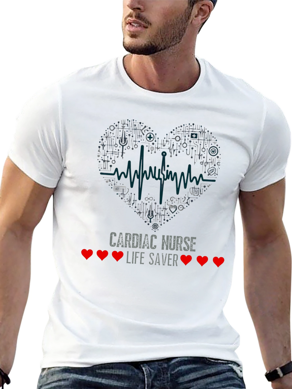 Cardiac Nurse Life Saver Black T-Shirt