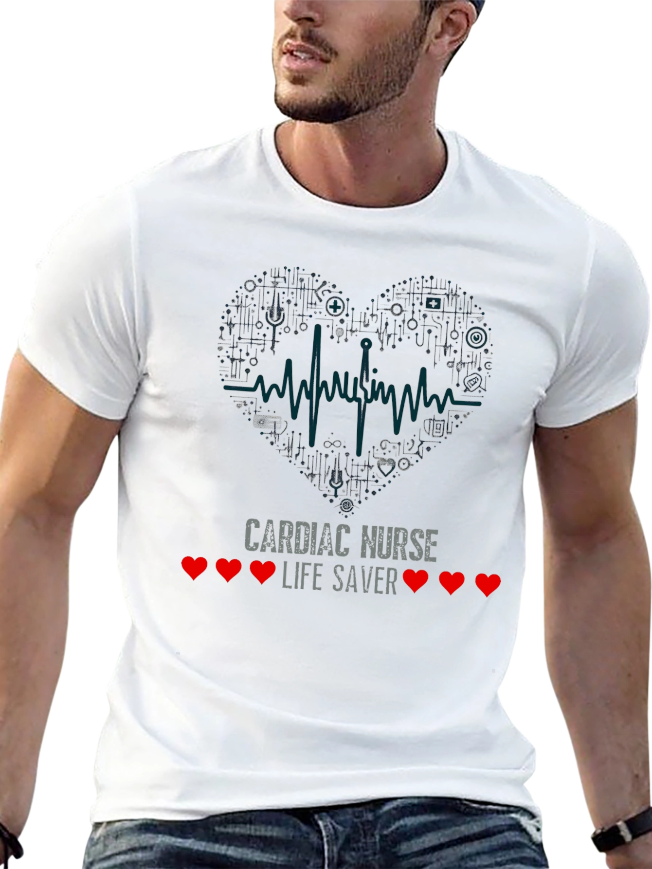 Cardiac Nurse Life Saver Black T-Shirt