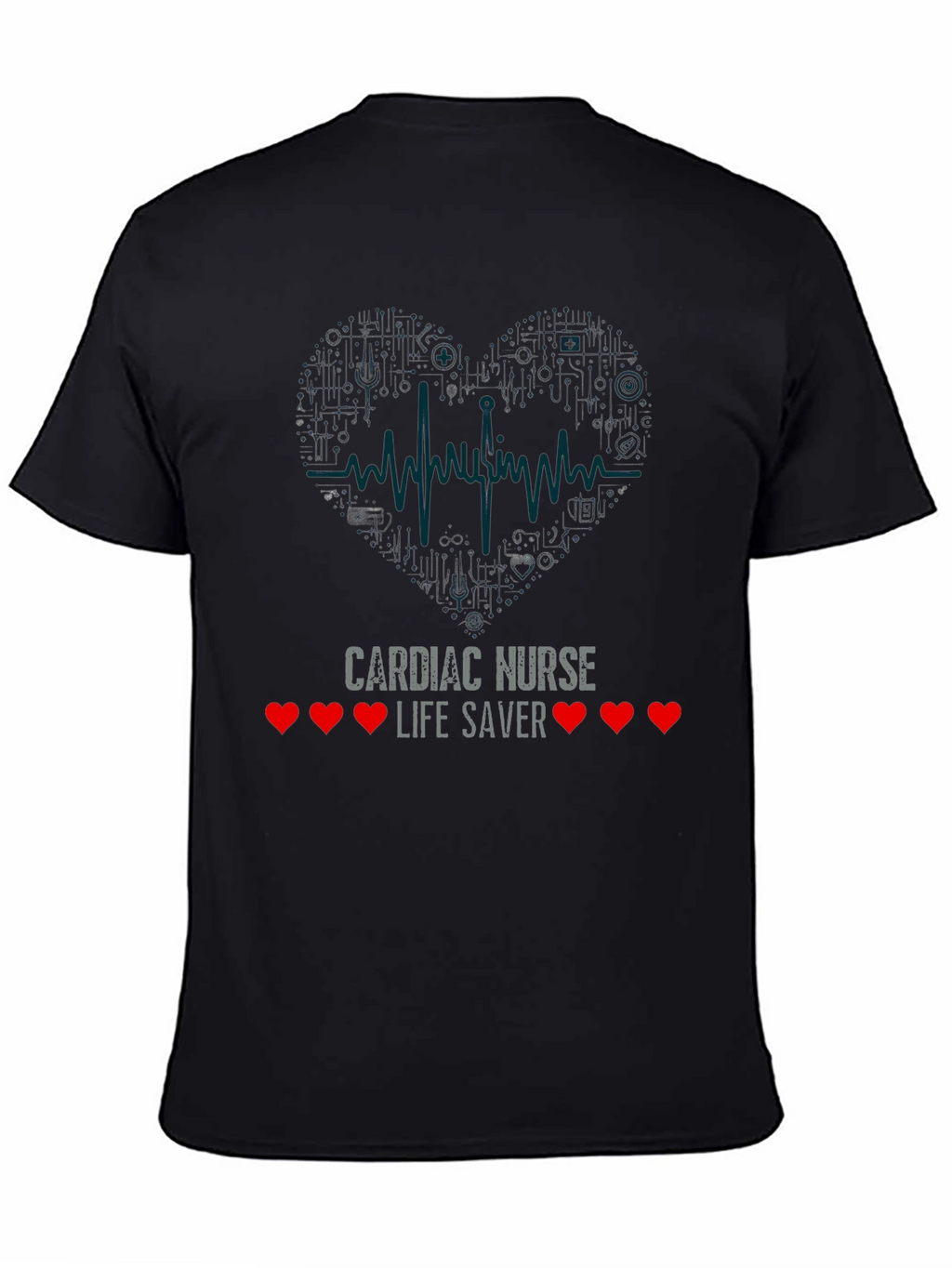 Cardiac Nurse Life Saver Black T-Shirt
