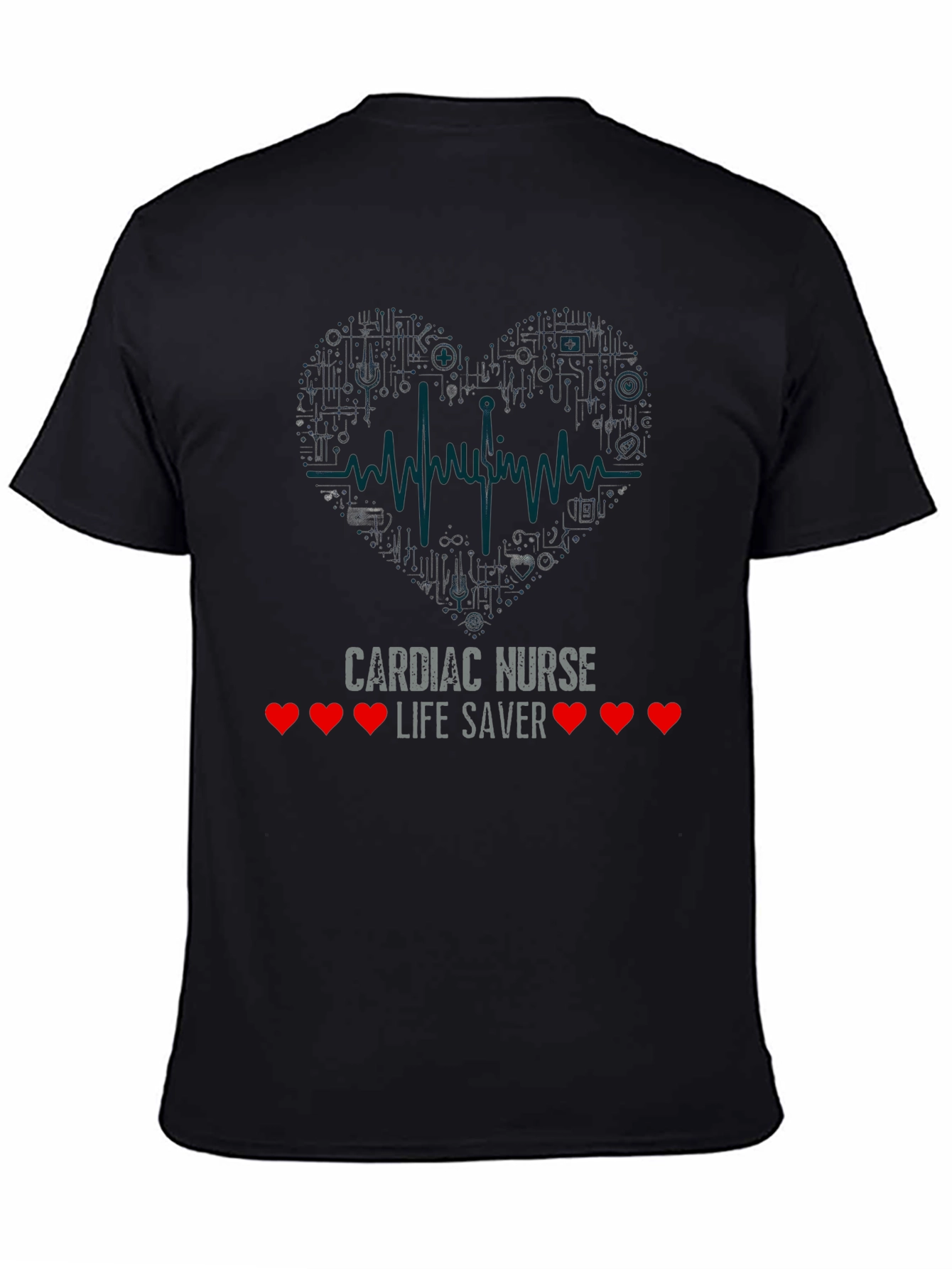 Cardiac Nurse Life Saver Black T-Shirt