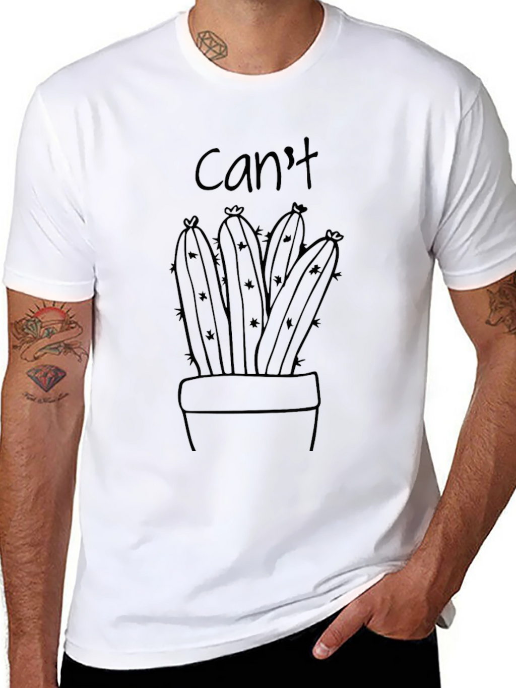 Cant Touch This Cactus Graphic Tee - Black