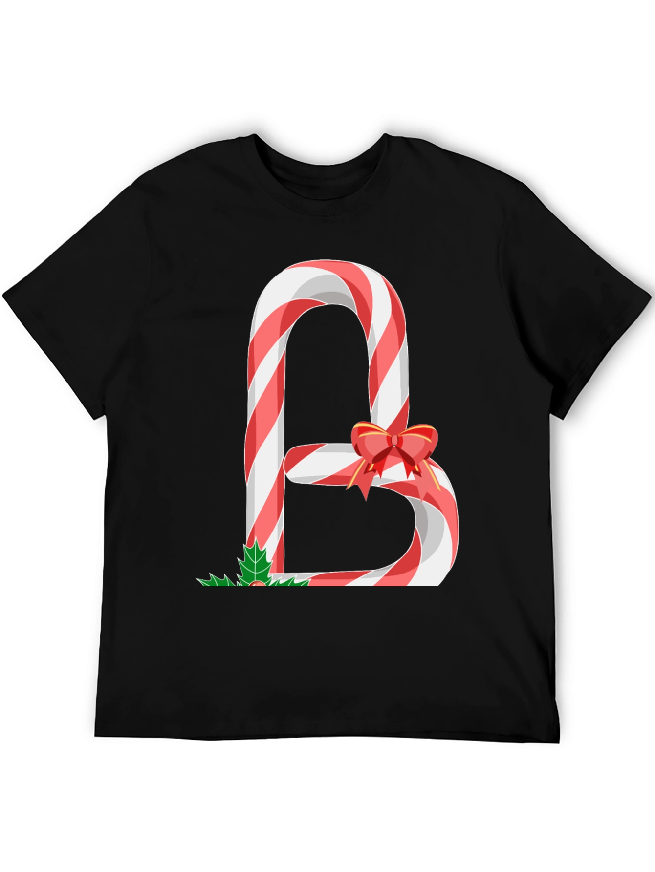 Candy Cane Letter B Christmas T-Shirt