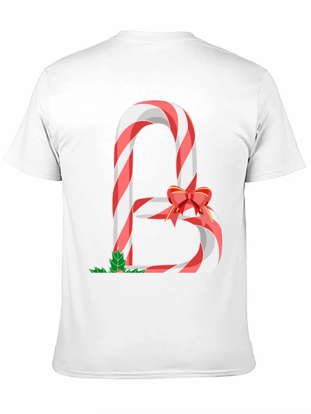 Candy Cane Letter B Christmas T-Shirt