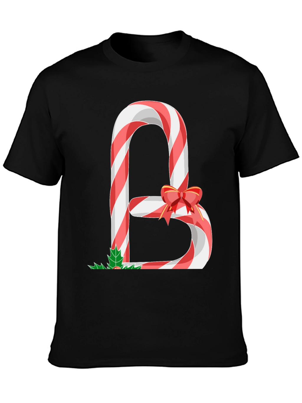 Candy Cane Letter B Christmas T-Shirt