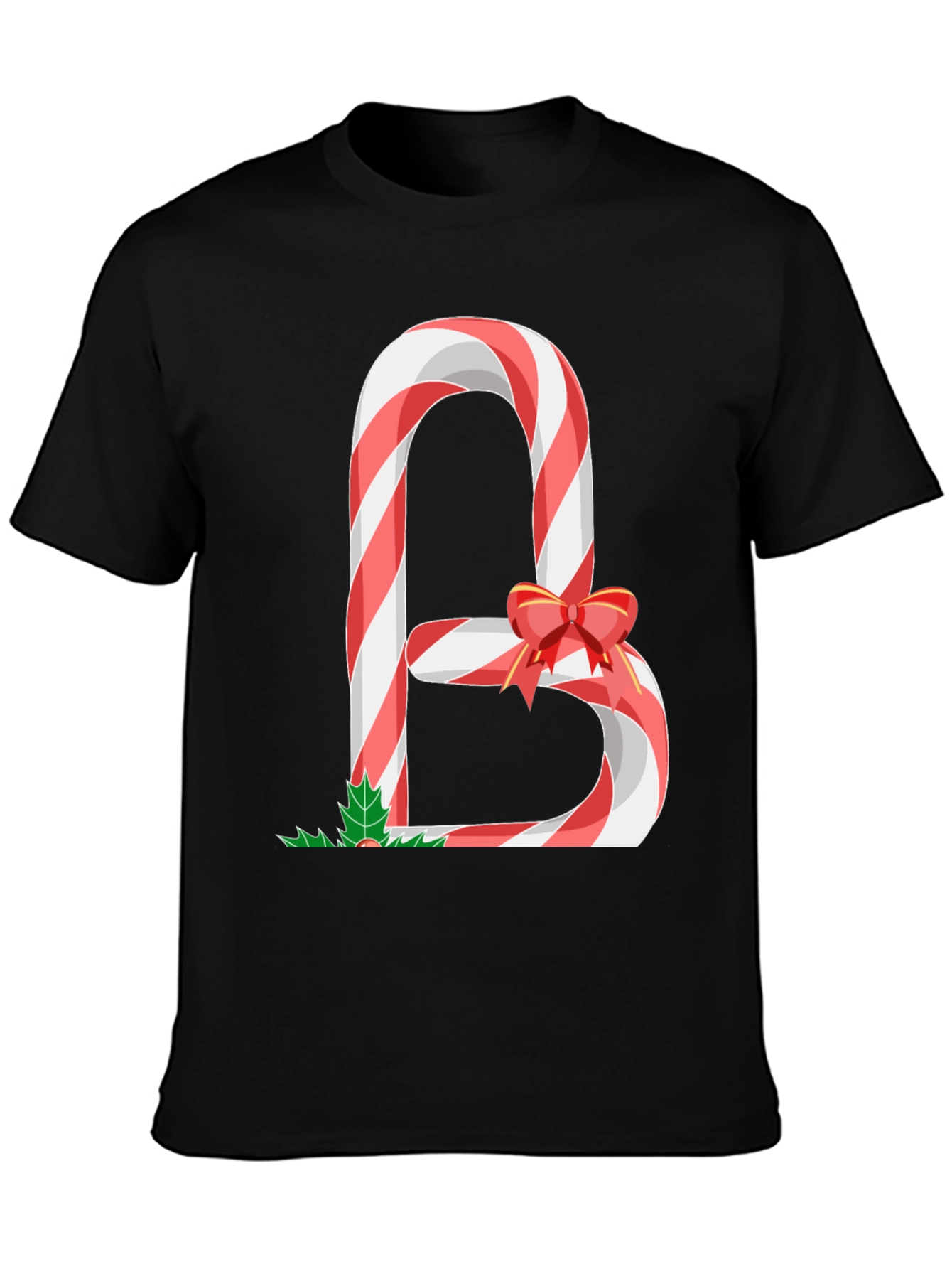 Candy Cane Letter B Christmas T-Shirt