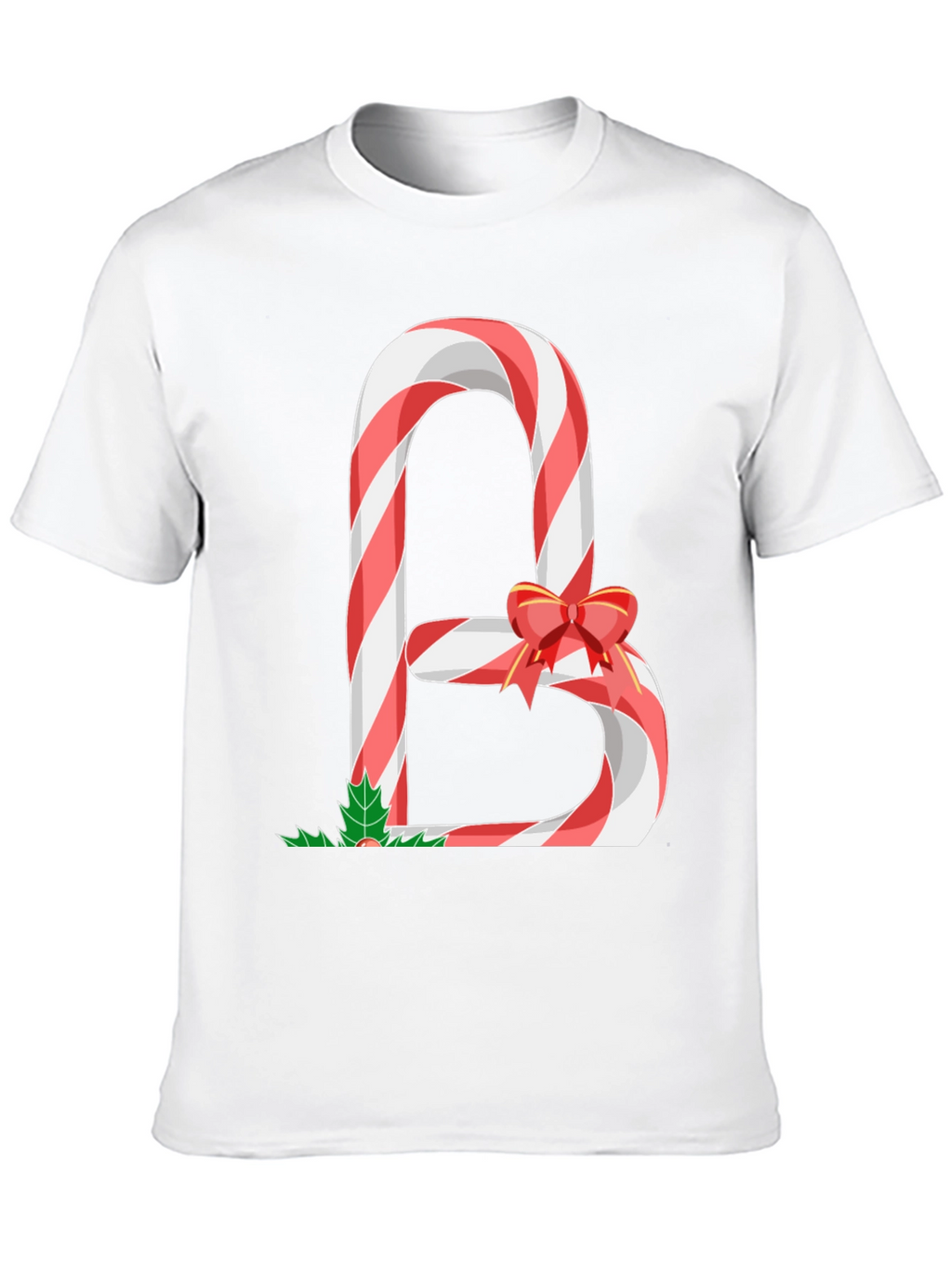 Candy Cane Letter B Christmas T-Shirt