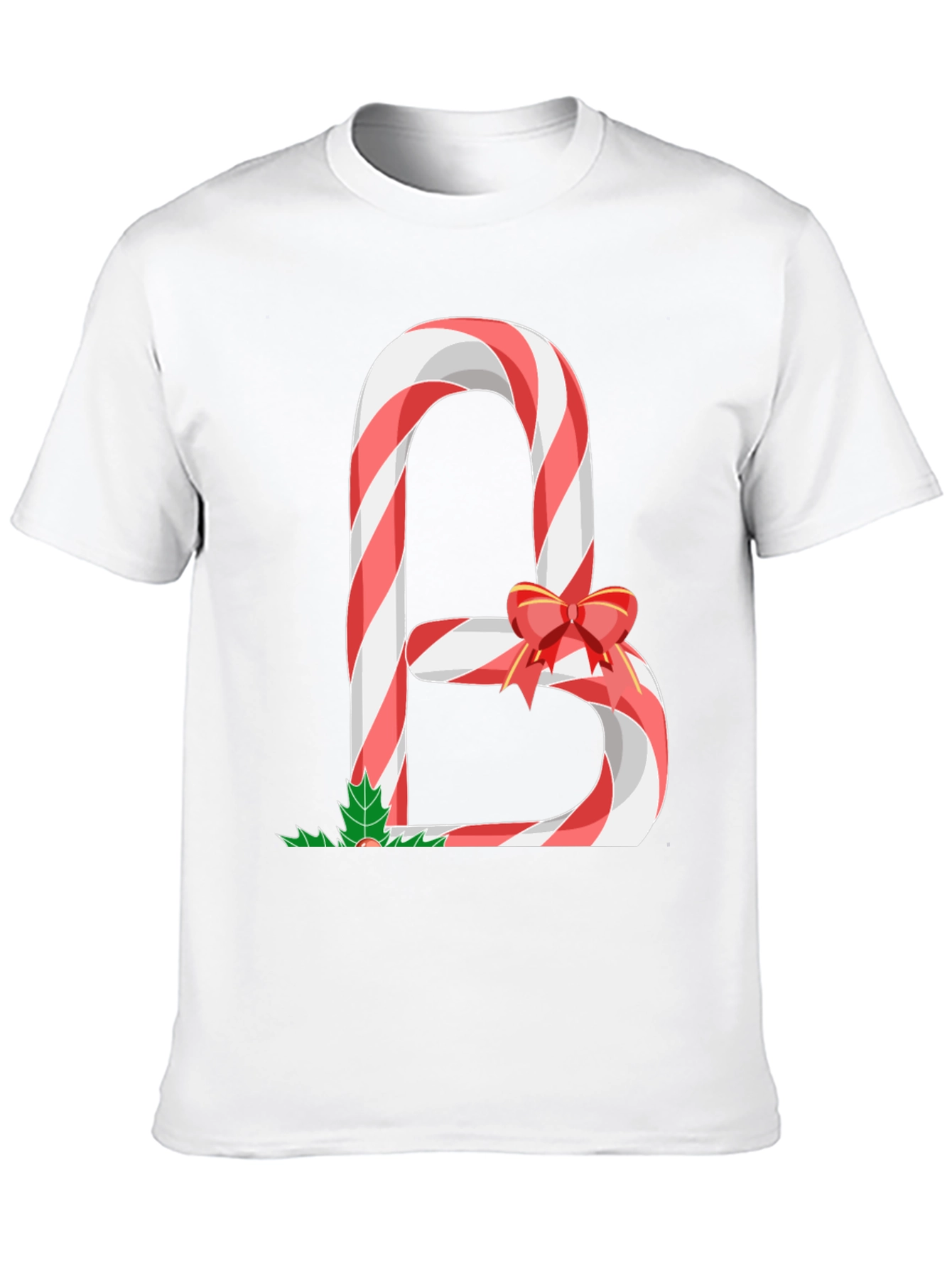 Candy Cane Letter B Christmas T-Shirt