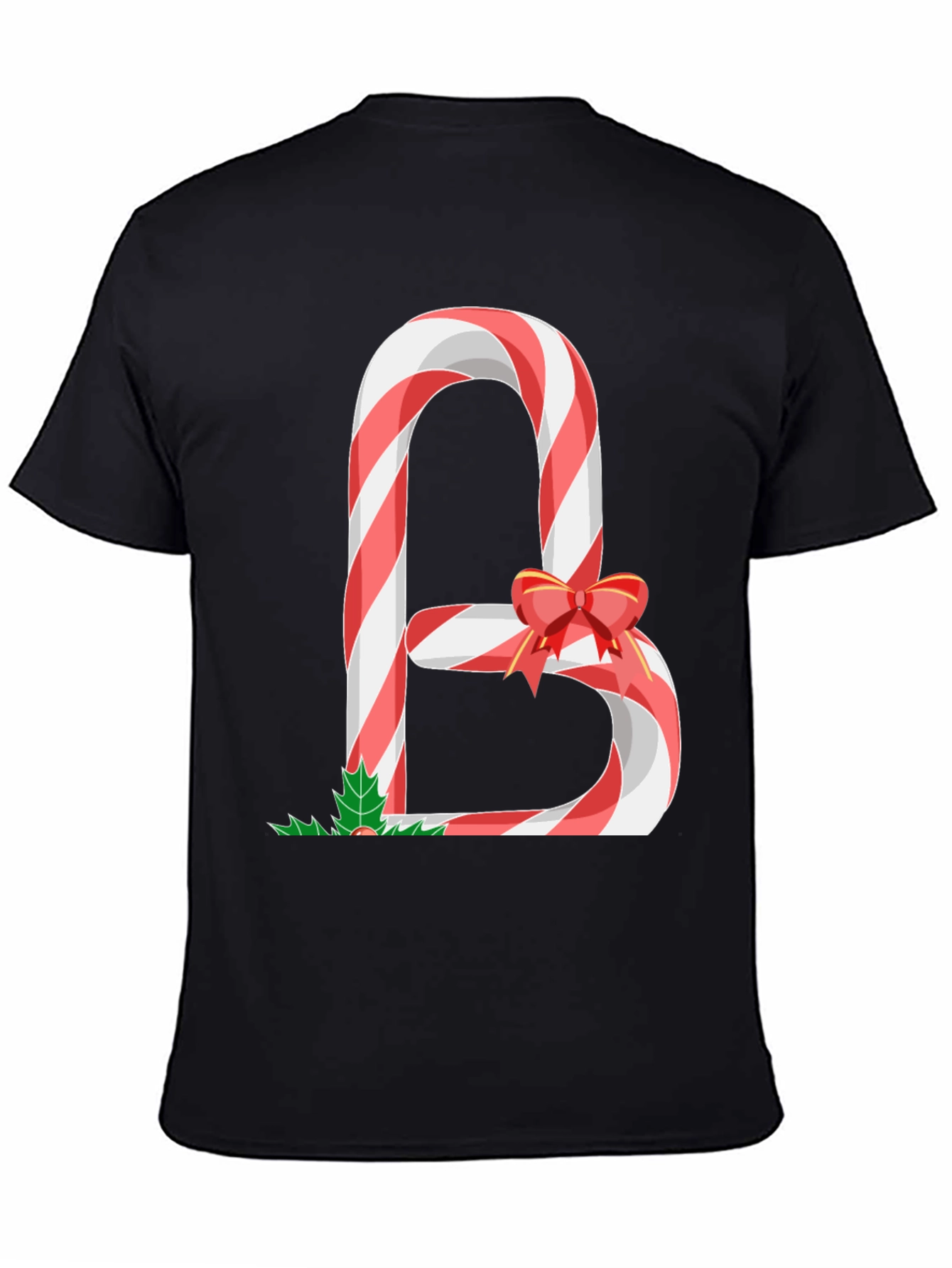 Candy Cane Letter B Christmas T-Shirt