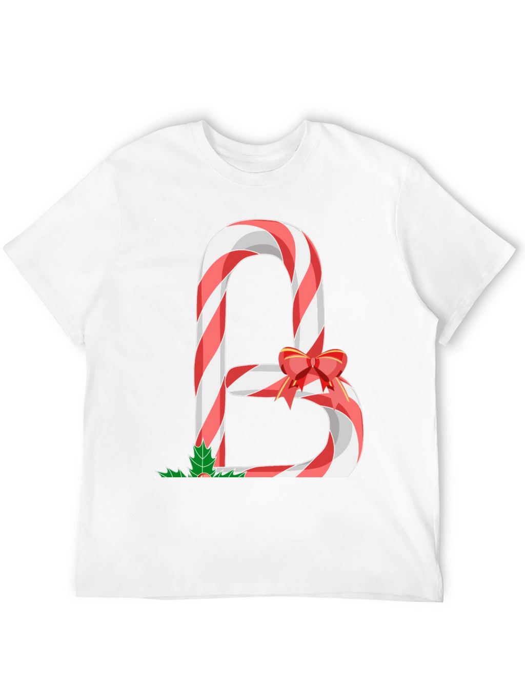 Candy Cane Letter B Christmas T-Shirt