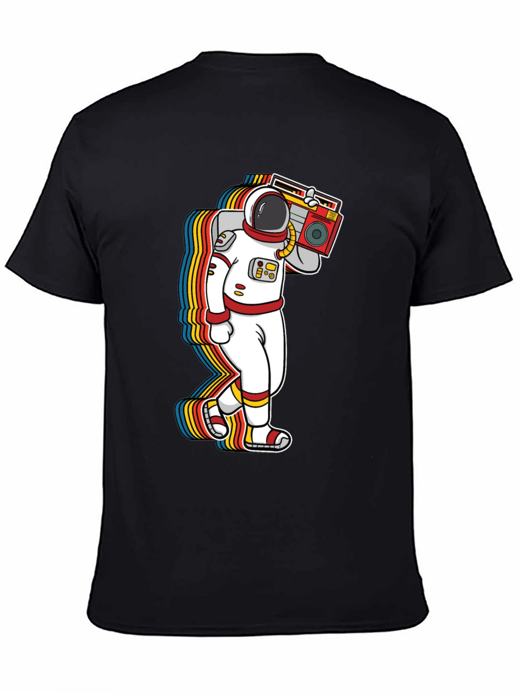 Astronaut Boombox Graphic Tee - Retro Space T-Shirt