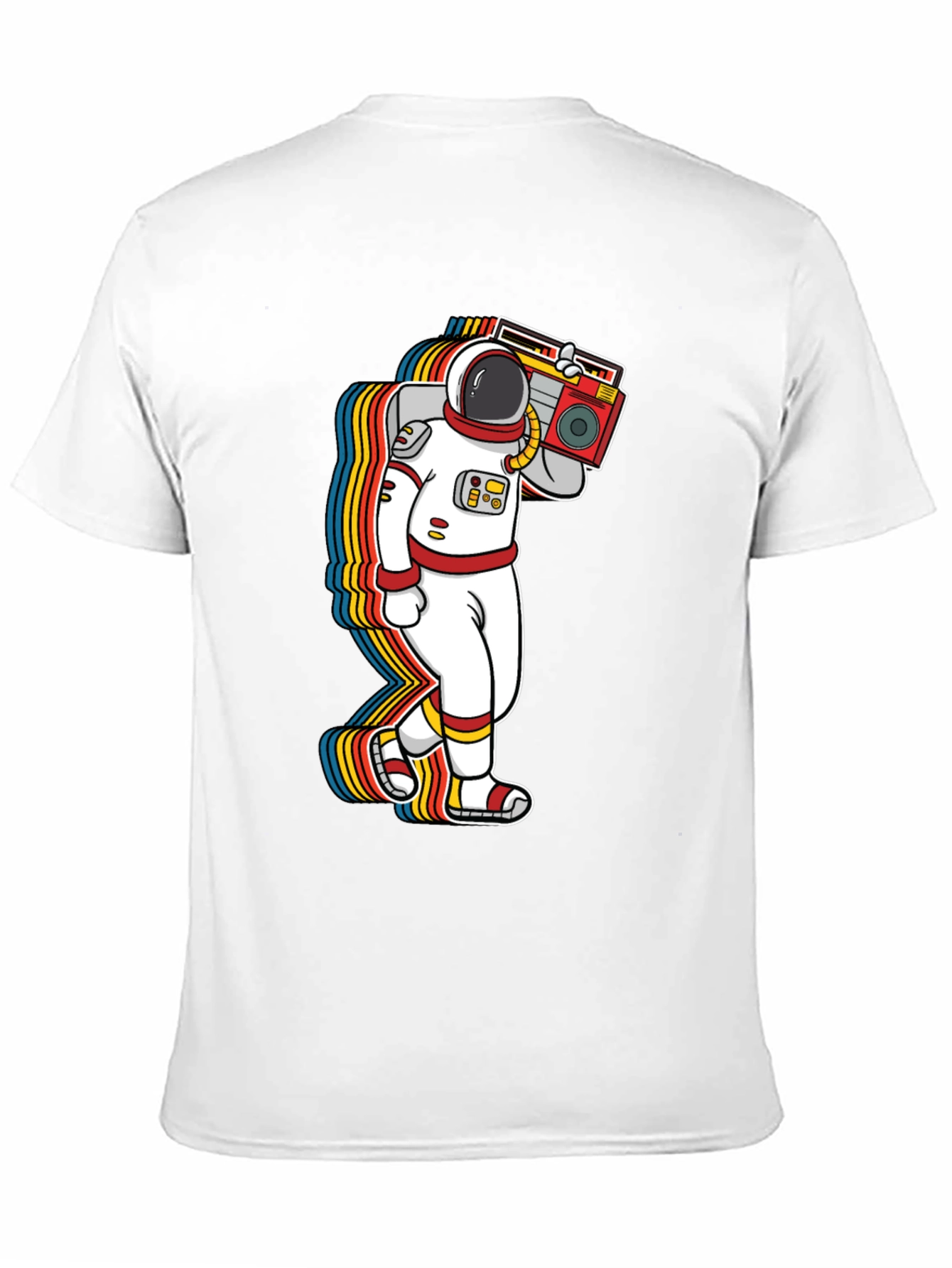 Astronaut Boombox Graphic Tee - Retro Space T-Shirt