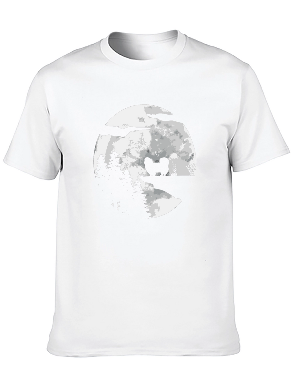 Dog Moon Silhouette Graphic T-Shirt