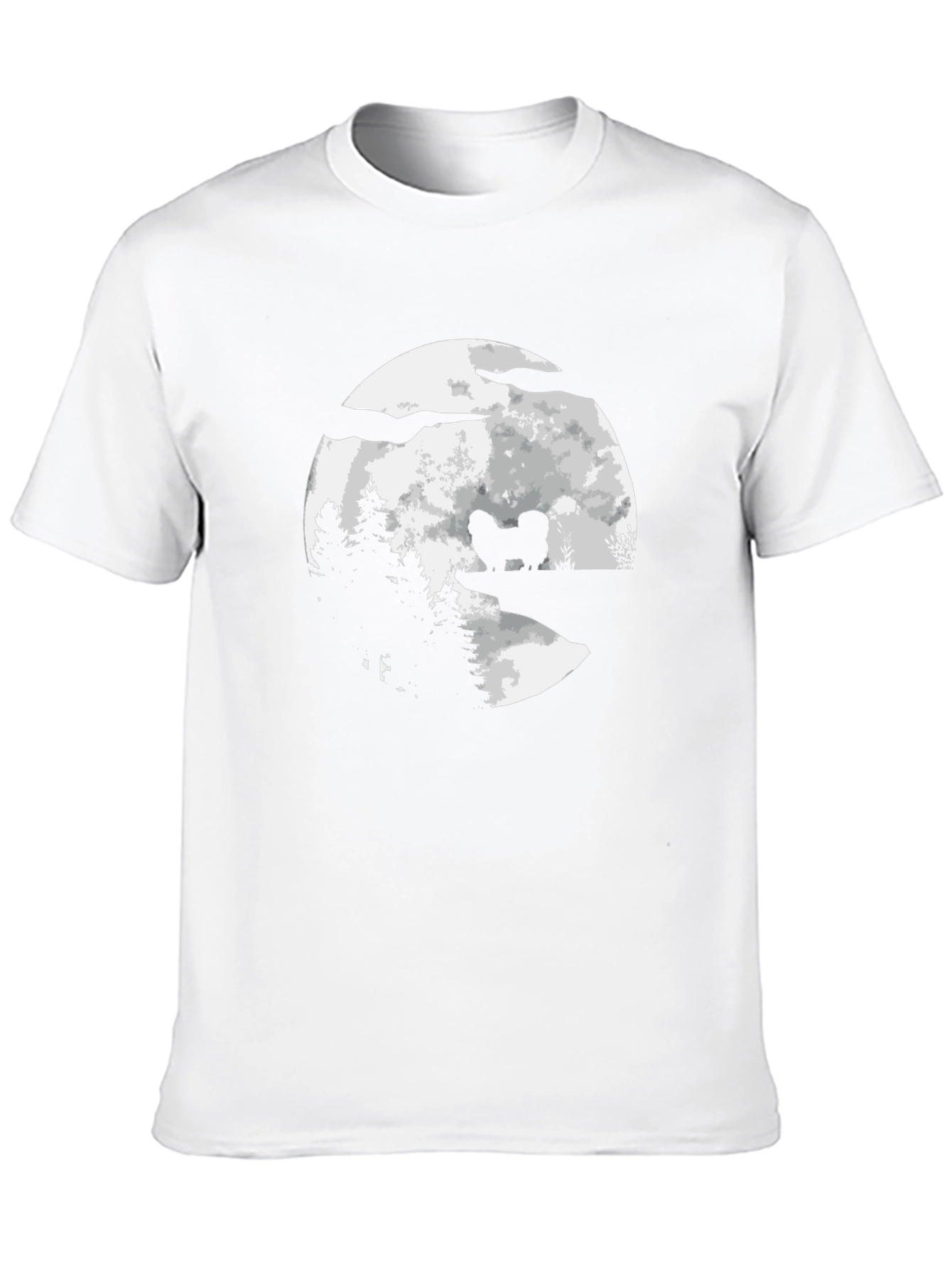 Dog Moon Silhouette Graphic T-Shirt