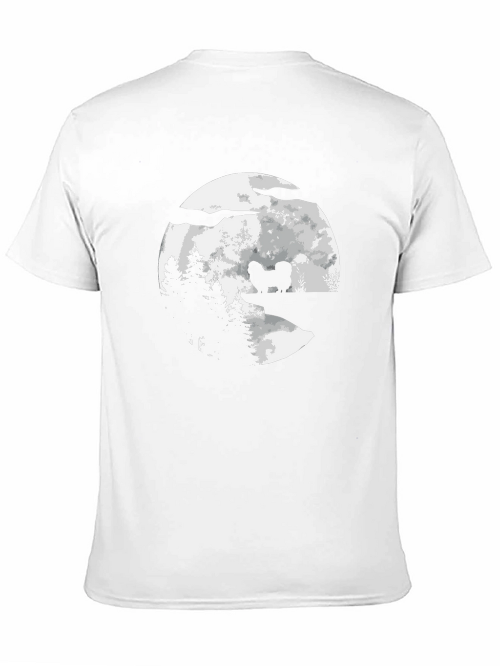 Dog Moon Silhouette Graphic T-Shirt