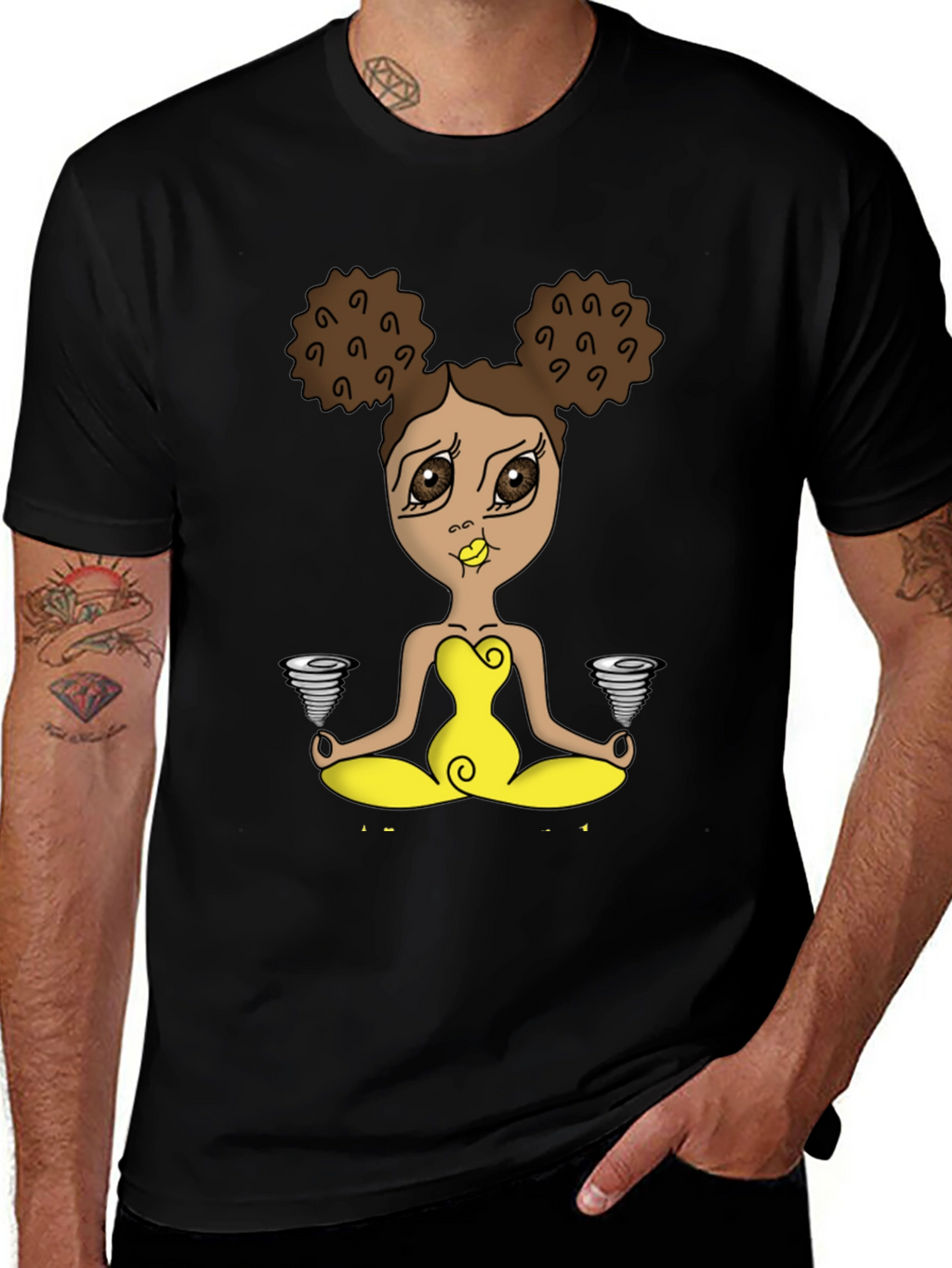 Yoga Girl Tornado T-Shirt - Black Cotton Tee