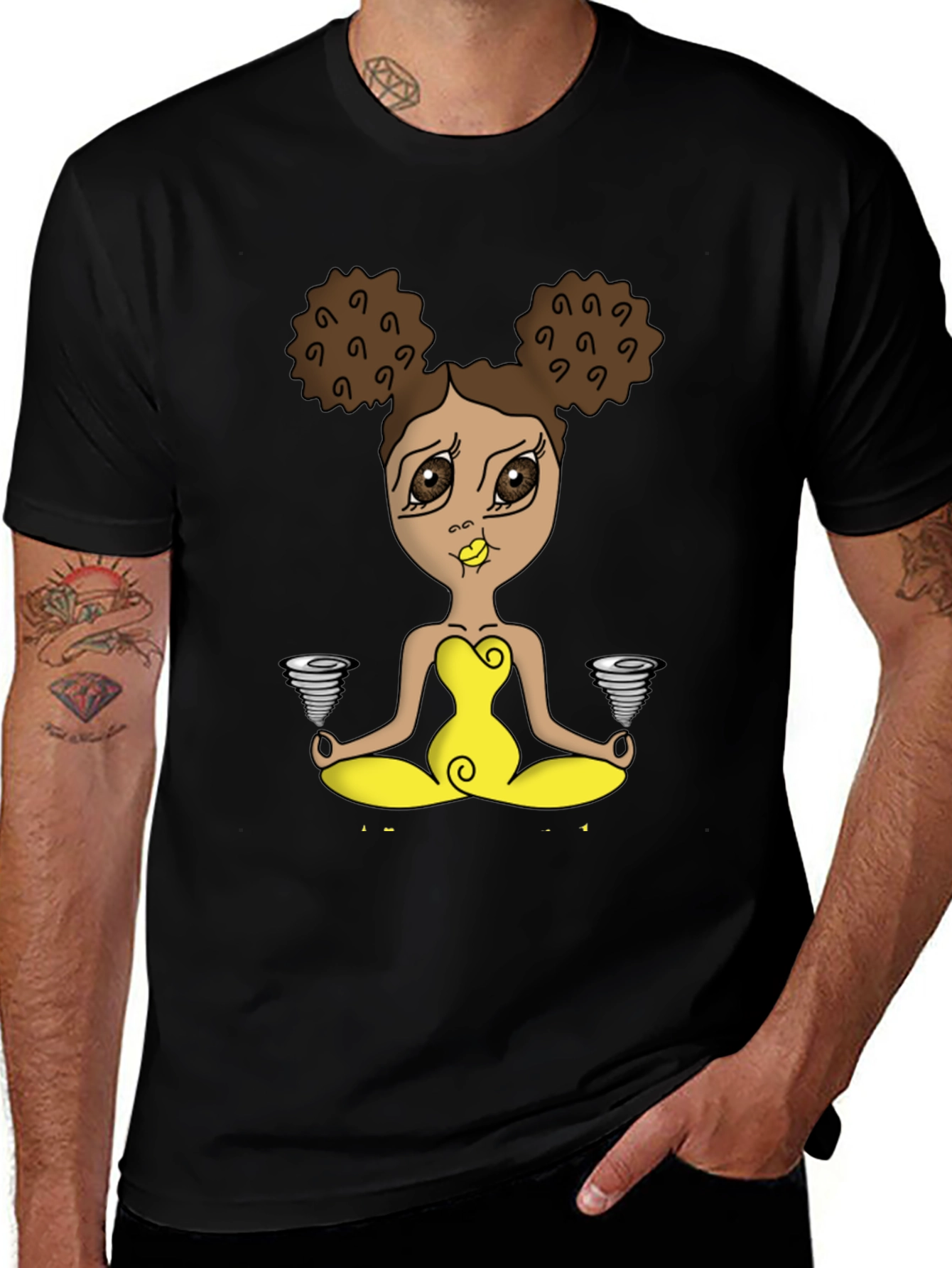 Yoga Girl Tornado T-Shirt - Black Cotton Tee