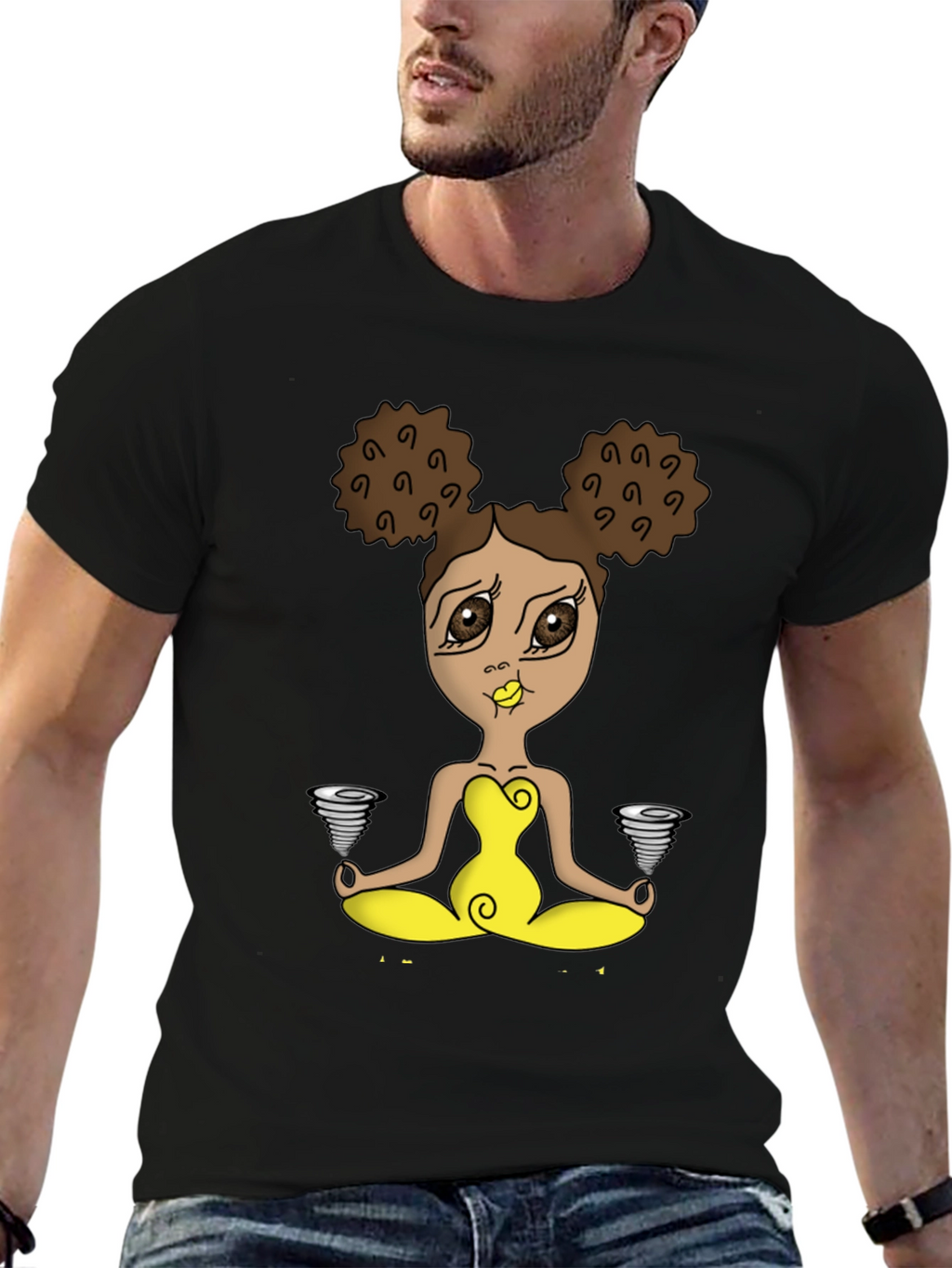 Yoga Girl Tornado T-Shirt - Black Cotton Tee