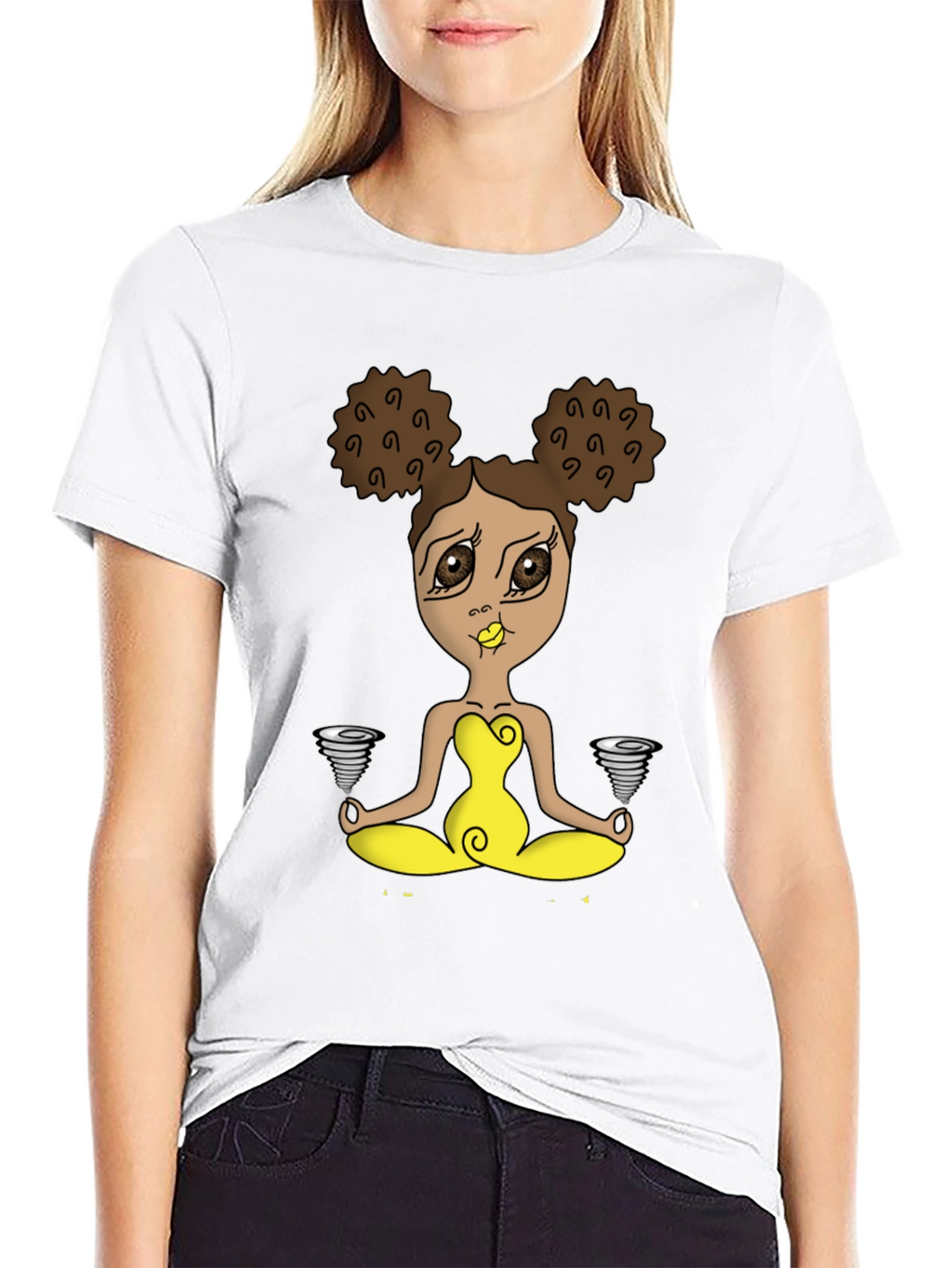 Yoga Girl Tornado T-Shirt - Black Cotton Tee