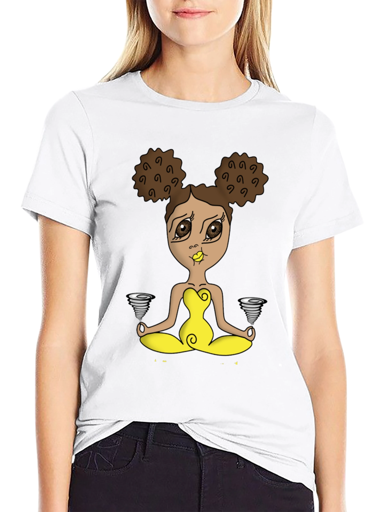 Yoga Girl Tornado T-Shirt - Black Cotton Tee