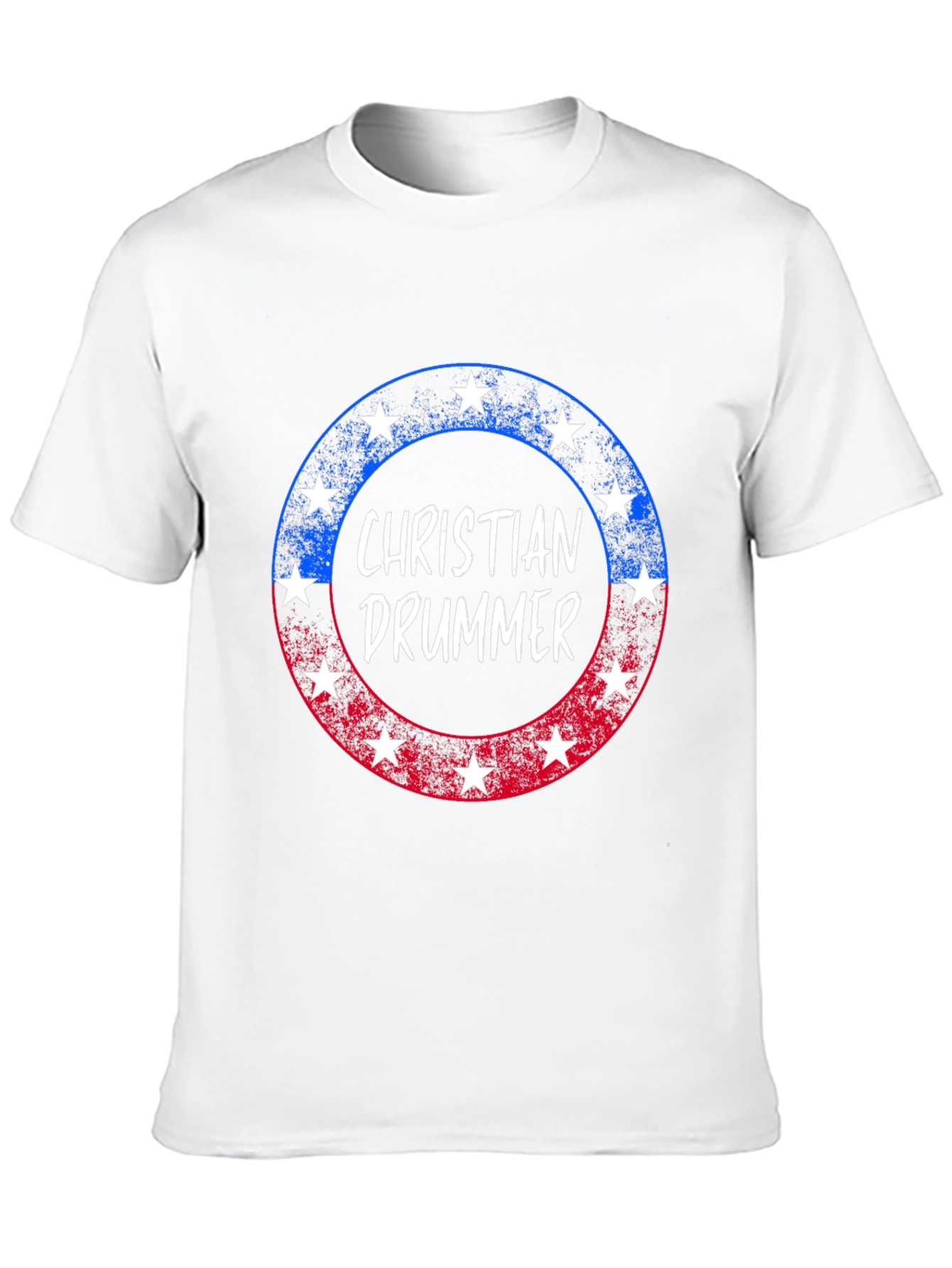 Christian Drummer Patriotic Star T-Shirt