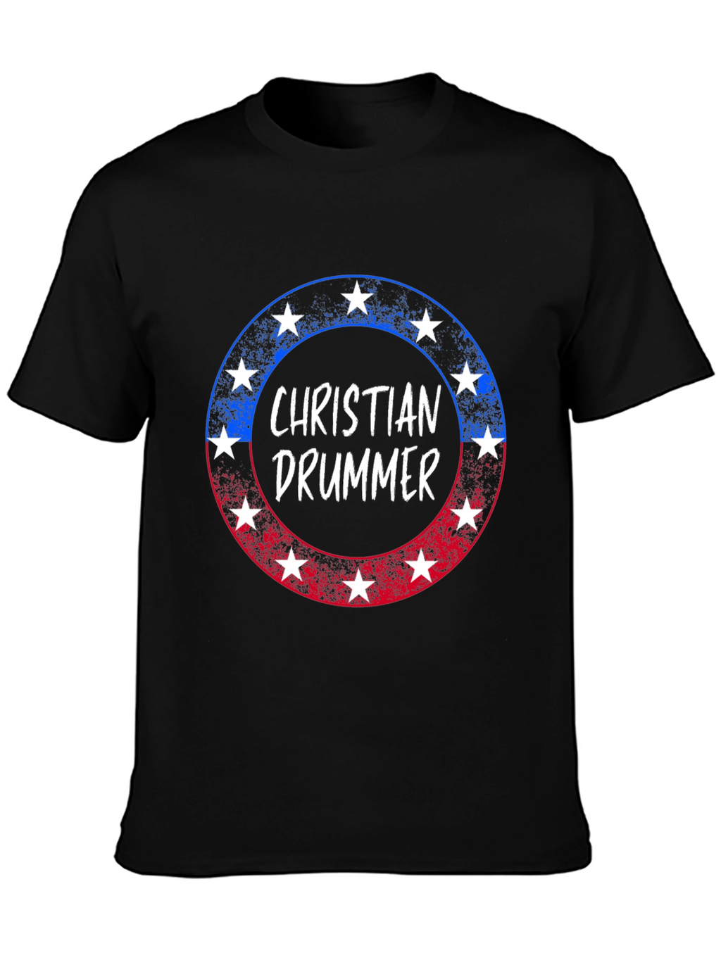 Christian Drummer Patriotic Star T-Shirt
