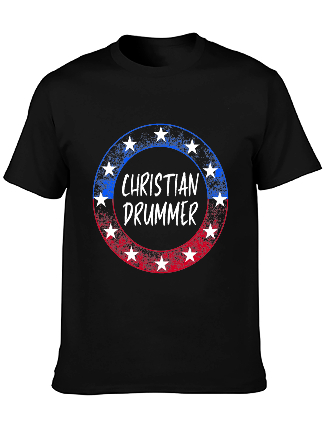 Christian Drummer Patriotic Star T-Shirt