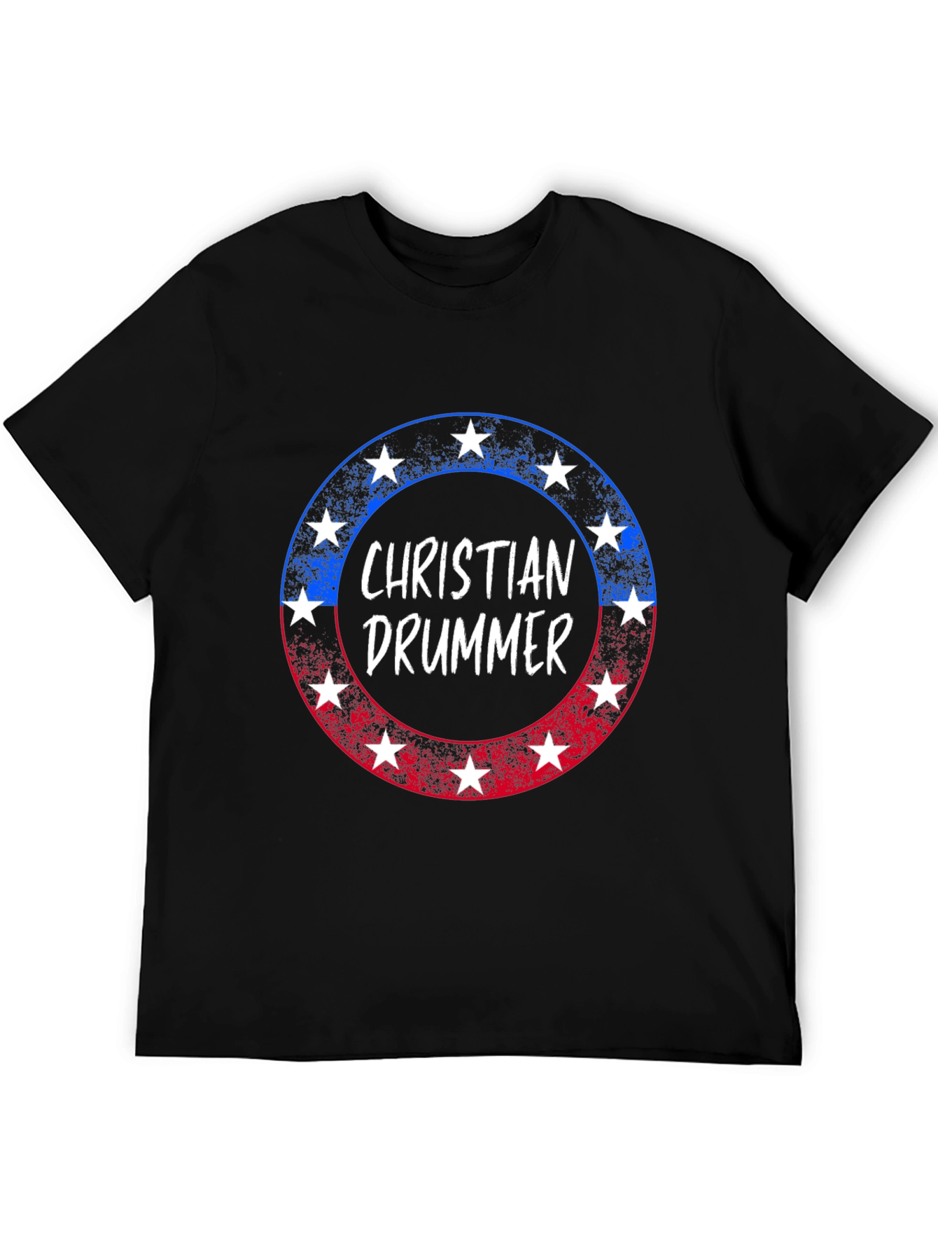 Christian Drummer Patriotic Star T-Shirt