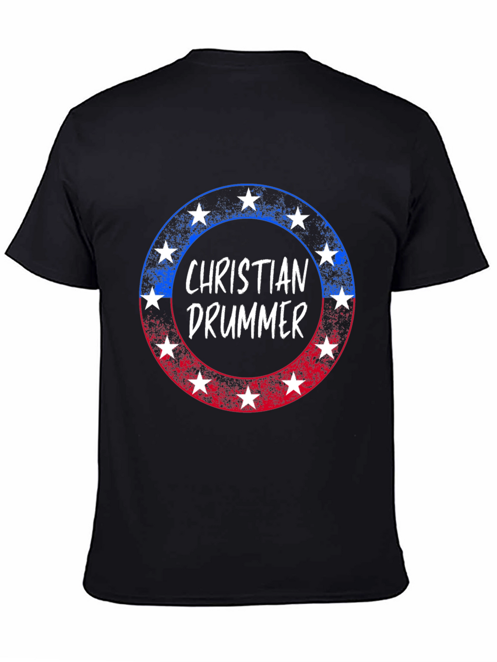 Christian Drummer Patriotic Star T-Shirt