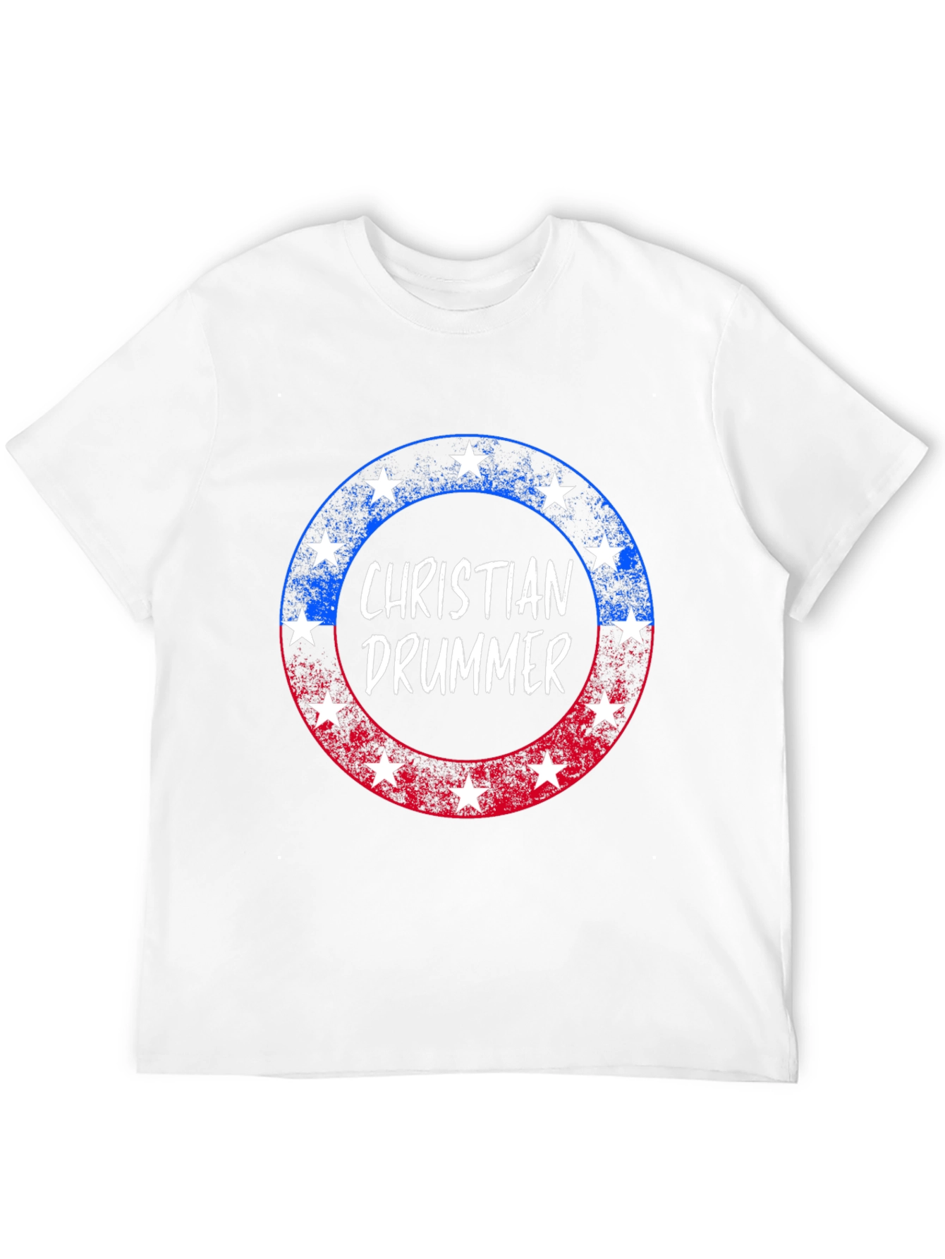 Christian Drummer Patriotic Star T-Shirt