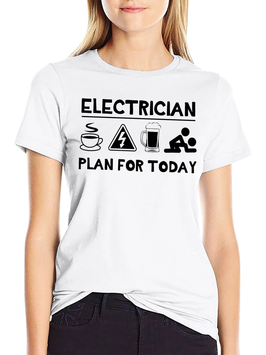 Electrician Plan T-Shirt - Coffee Work Beer Fun