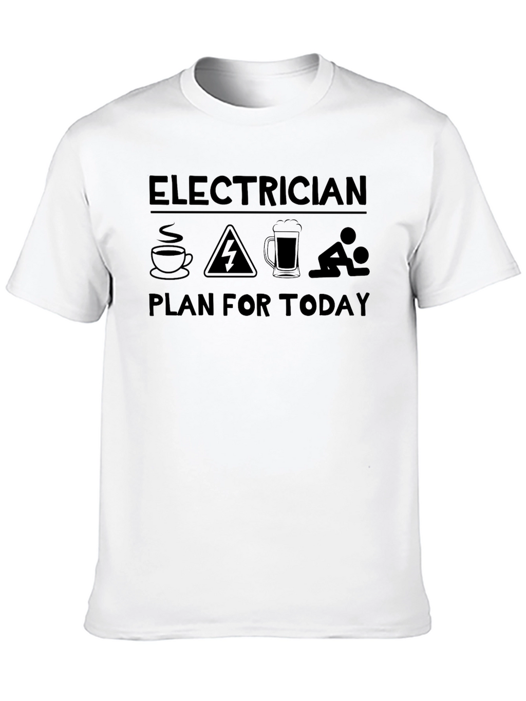 Electrician Plan T-Shirt - Coffee Work Beer Fun