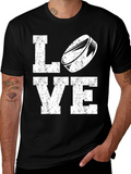 Love Hockey Graphic Tee - Distressed Print