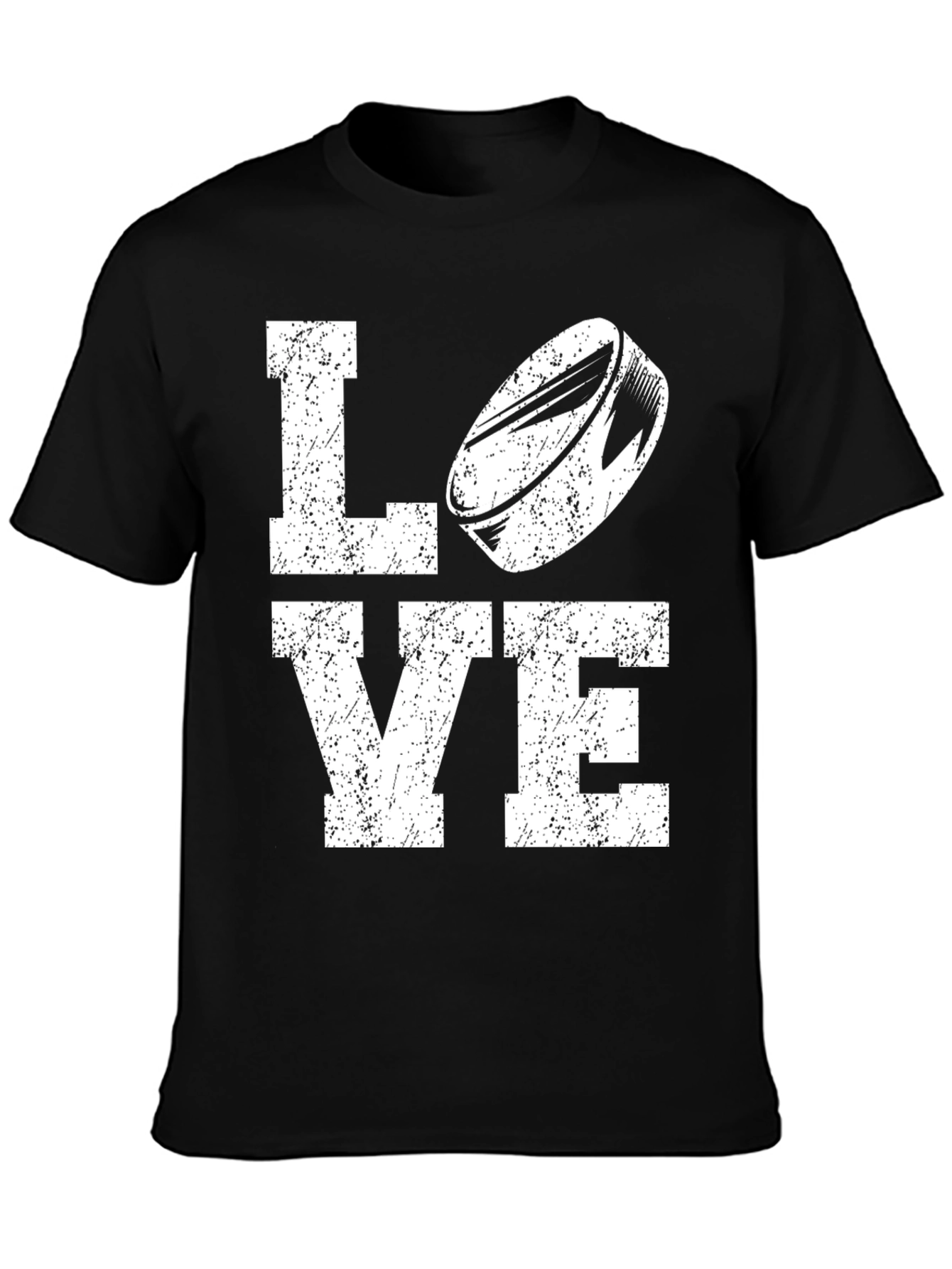 Love Hockey Graphic Tee - Distressed Print