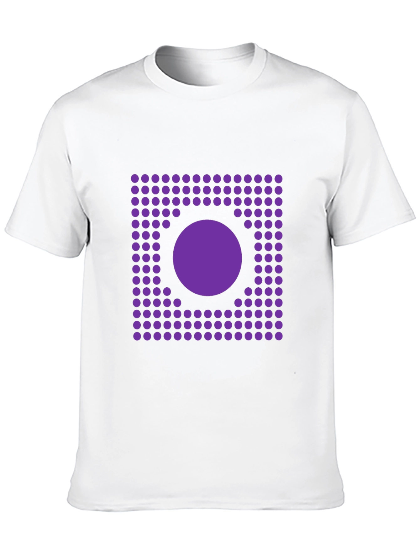 Geometric Purple Dot Circle Graphic Black T-Shirt