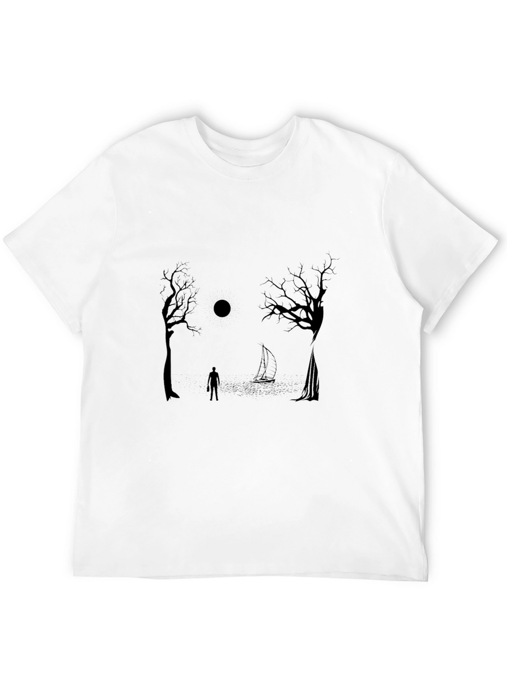 Mystic Night Graphic Tee - Black Cotton