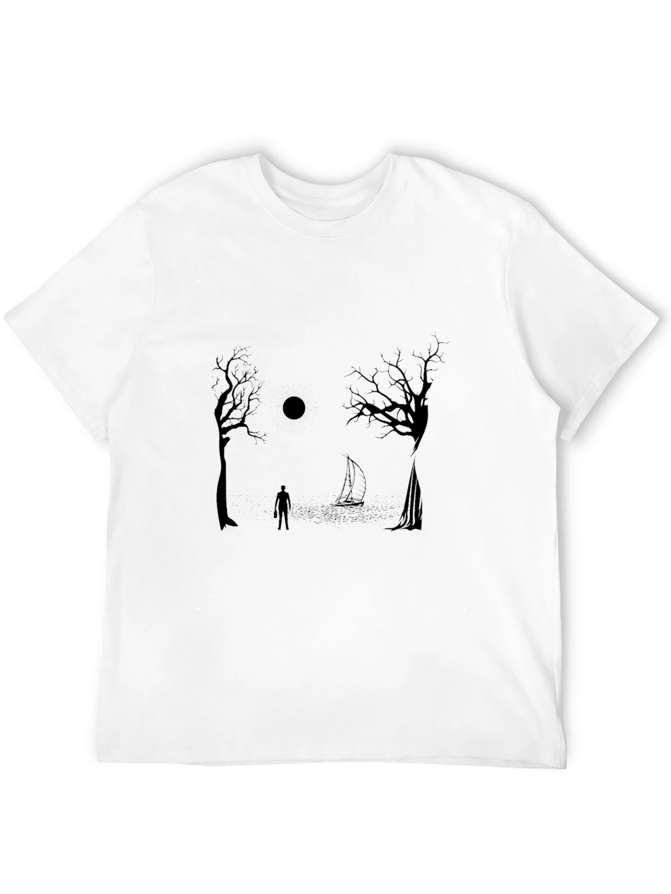 Mystic Night Graphic Tee - Black Cotton